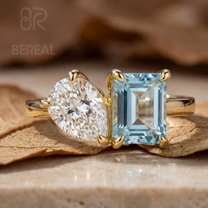 IGI Certified CVD Lab Grown Diamond Engagement <b>Ring</b> Custom 925 <b>Silver</b> Vvs Lab Created Diamond <b>Emerald</b> Toiet Moi <b>Ring</b> Jewelry - Product Image 1