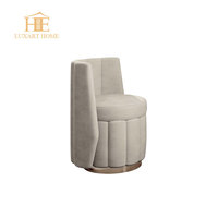 Fauteuil pivotant moderne en tissu italien avec base en acier inoxydable, une place, pour hôtel et usage domestique