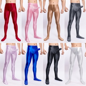 Tuta Aderente Lucida in Seta Liscia Taglie Forti Stile Europeo e Americano per Uomo - Product Image 6