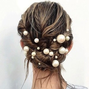 Ensemble d'épingles à cheveux en perles, fourchettes à cheveux en U pour <span class=keywords><strong>coiffure</strong></span> de mariée, accessoires de cheveux élégants pour femmes - Product Image 5