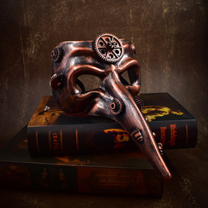 Topeng Hiasan Halloween Bergaya Punk Dokter Wabah dengan Desain Paruh Burung Kreatif - Product Image 4