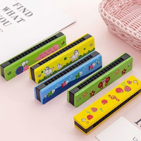 High Quality 16 Holes Kids Mouth Organ & Harmonica Cute Educational Toy Wood & Plastic Musical Instrument