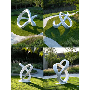 Escultura de Línea Abstracta en Fibra de Vidrio Hecha a Mano, Diseño de Infinito, Recubrimiento UV Ecológico, Personalizable para Paisajes de Lujo - Product Image 6