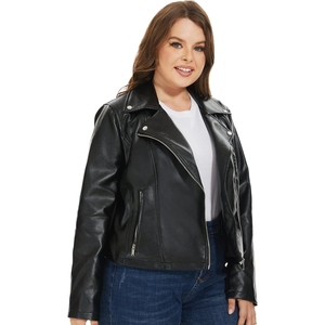 Chaquetas de cuero genuino de diseñador de lujo para mujer, estilo motero, corte ajustado y corto. - Product Image 1