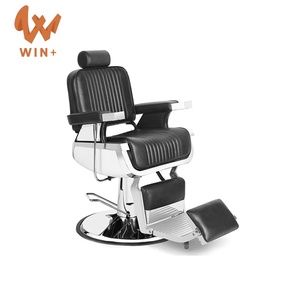 Winplus Salon de coiffure professionnel moderne inclinable antique classique vintage noir robuste Belmont Barber Shop Chaise de barbier pour hommes - Product Image 6