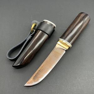ปลอกไม้ทองแดงสำหรับล่าสัตว์มีที่จับป้องกันตนเองมีสามสีคลิปทองแดงดามัสกัสมีดไม้แปรรูปไม้มะเกลือ XF38T - Product Image 1