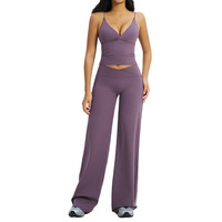 Ensemble de yoga deux pièces respirant pour femme avec logo personnalisé, vêtements de sport et de fitness en gros, legging et soutien-gorge de sport