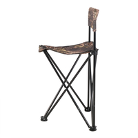 Chaise de camping pliable à trois pieds, chaise de plage portable en aluminium et fer, accessoires de randonnée, pique-nique, pêche avec dossier