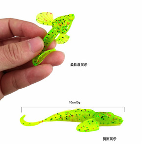 Señuelo suave con forma de salamandra, 10cm, 5,5g, cebo de cola rizada para pesca de lubina en agua dulce, paquete de 6 señuelos de PVC, equipo de pesca - Product Image 3