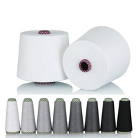 Ne16 Ne21 Ne30 OE benang Gulung putih mentah optik Putih Hitam poliester sisir katun Viscose benang campuran Hilos Para Crochet