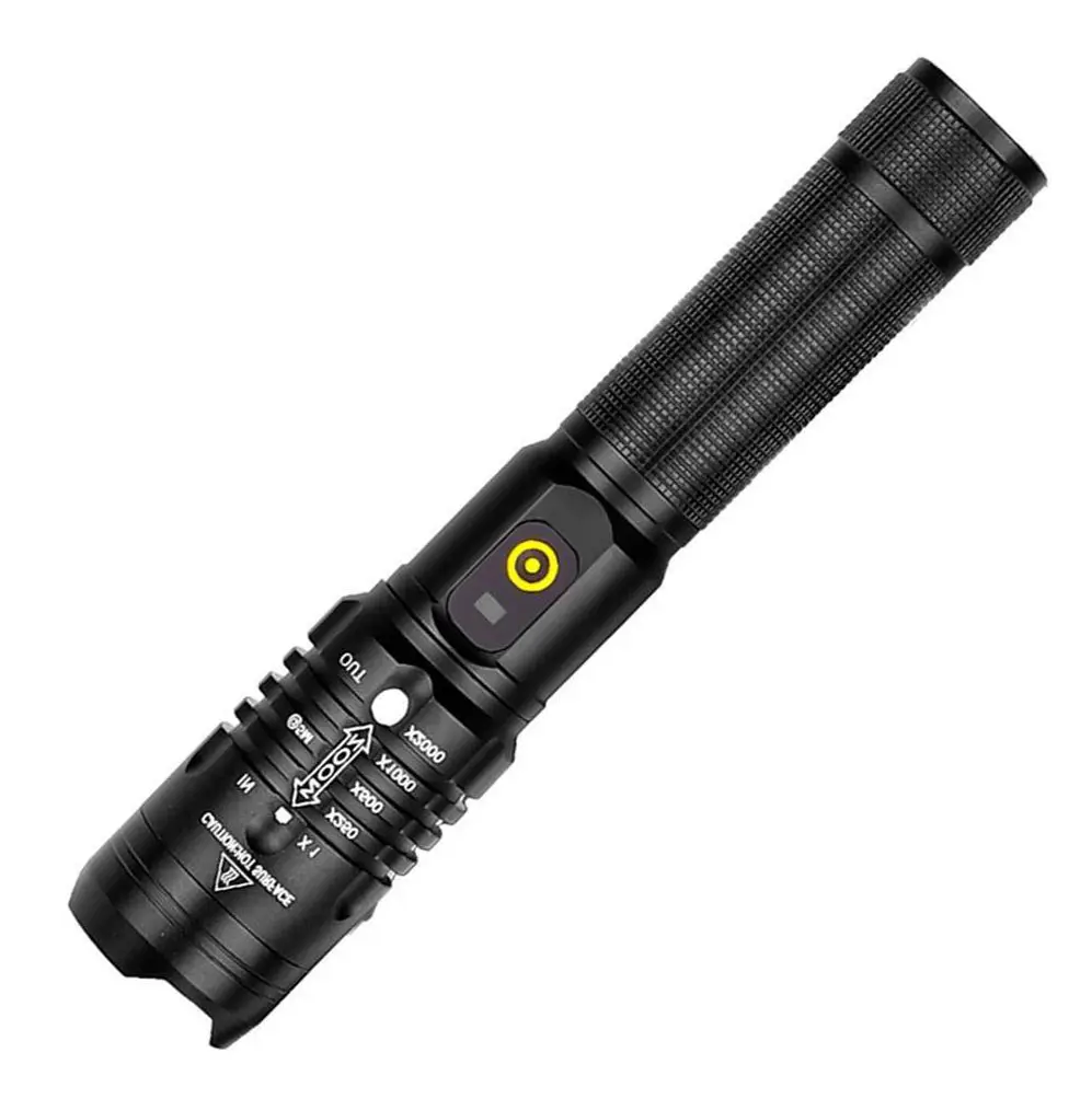 New Strong flashlight 18650 led Beam Tactical Light Zoom Powerbank XHP50 Torch Light high lumens rechargeable led flashlight