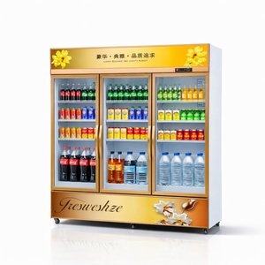 Réfrigérateur Vitrine Vertical OEM ODM à <span class=keywords><strong>3</strong></span> <span class=keywords><strong>Portes</strong></span> Vitrées, Sans Givre, Refroidissement par Ventilateur, pour Boissons, Idéal pour Magasins de Détail - Product Image 1