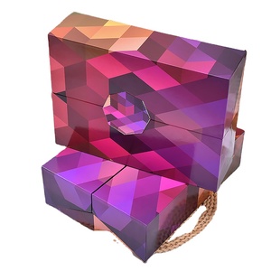 Lujo Año Nuevo vacaciones Día de San Valentín doble abierto Caja de regalo sorpresa tinta de soja personalizada <span class=keywords><strong>Cubo</strong></span> de <span class=keywords><strong>Rubik</strong></span> Loción vodka champán caja de <span class=keywords><strong>papel</strong></span> - Product Image 3