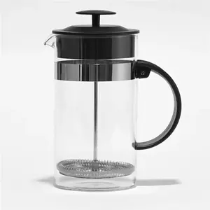 Espresso Thee En Koffiepot Met Drievoudig Filter, Roestvrijstalen Plunjer En Hittebestendige Borosilicaatglas Franse Pers