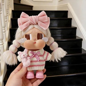 Conjunto de Ropa para Muñeca de Vinilo de 10 cm, Suéter Tejido, Diadema con Lazo, Vestido de Vacaciones en la Playa, 4 Piezas/Juego - Product Image 1