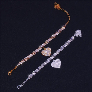 ZYO <span class=keywords><strong>Personnalisé</strong></span> Étanche Charme Personnalité Pied Bijoux Bling Strass Tennis Chaîne Coeur <span class=keywords><strong>Cheville</strong></span> <span class=keywords><strong>Bracelet</strong></span> pour Femmes Fabrication de Bijoux - Product Image 4