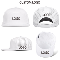 Gorra de Béisbol de Alta Calidad, Personalizada, de Secado Rápido, Impermeable, con Visera Plana, Estilo Americano de 6 Paneles, con Perforaciones Láser y Cierre a Presión