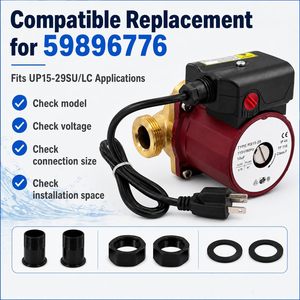 Pompe à eau Sezhylauo Up15-29su Lc 115V 0,13 CV 3 vitesses pour recirculation d'eau chaude avec raccords union - Product Image 3