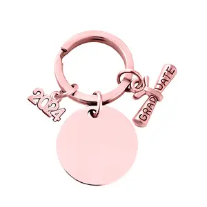 Ywganggu Customized Personalized Keychain Stainless Steel Commemorative Engraved Metal Graduation Party Gifts Key Chain