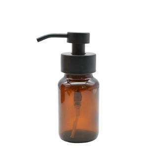 Nuovo Prodotto di <span class=keywords><strong>Vetro</strong></span> Ambrato Distributore di Schiuma di <span class=keywords><strong>Sapone</strong></span> Liquido con il Nero Pompa Schiuma 250ml - Product Image 1