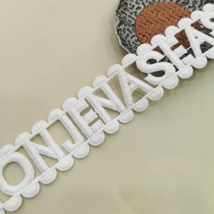 Oferta en Stock: Ribete de Encaje Bordado con Borlas Suaves y Diseño de Letras Inglesas de Alta Calidad para Manualidades, Costura y Accesorios de Ropa - Product Image 6