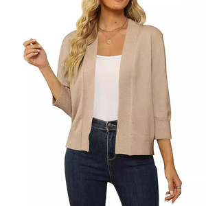 Maglione Cardigan donna inverno autunno tinta unita maglione lavorato a <span class=keywords><strong>maglia</strong></span> maglione Casual per abbigliamento femminile - Product Image 5