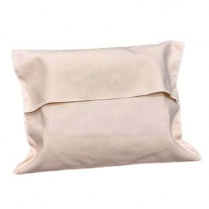 Pochette à bijoux en toile biologique blanche réutilisable de luxe, sac enveloppe en coton anti-poussière avec logo personnalisé pour emballage cadeau, logo personnalisable - Product Image 1