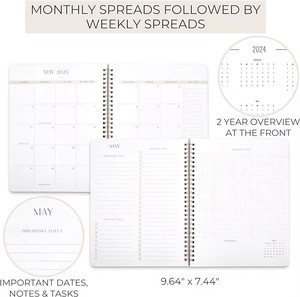 <span class=keywords><strong>Agenda</strong></span> 2026 con espiral, tapa dura verde salvia, con vistas semanales, calendario <span class=keywords><strong>de</strong></span> 2 años y notas <span class=keywords><strong>de</strong></span> tareas para el trabajo <span class=keywords><strong>de</strong></span> oficina - Product Image 6