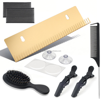 Kit d'outils d'extension de cheveux GlamorDove avec logo personnalisé, pinces de sectionnement et mini-brosse pour l'installation professionnelle en salon