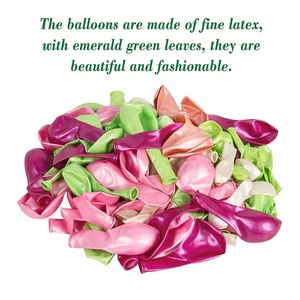 Verde fucsia rosa Champagne oro coriandoli palloncini in lattice e foglie di palma Groovy Aloha decorazioni per feste a tema Hawaii Set - Product Image 2