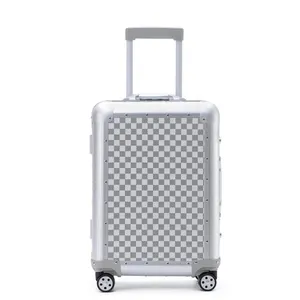 Valise à main La dernière conception de valise de voyage silencieuse en alliage d'aluminium de luxe ensemble de bagages d'affaires multifonctionnel