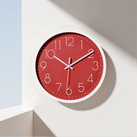12 "Jam Dinding Modern Senyap Jam Dinding Dekoratif Mewah Modern untuk Dijual Jam Dinding 3D Ruang Tamu Jam Dinding Merah