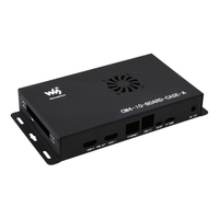 Boîtier métallique (A) pour carte d'interface Raspberry Pi Compute Module 4, avec ventilateur de refroidissement