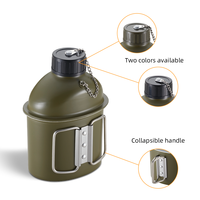 Cantimplora Portátil Ligera de Aluminio de 1L, Ecológica, con Vaso para Beber, Venta al Por Mayor