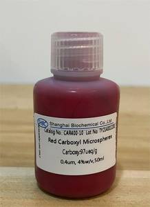 Microsphères modifiées par carboxylation de haute qualité, rouge, à dispersion stable et faible liaison non spécifique pour les tests immuno-biochimiques - Product Image 3