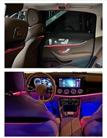Iluminación Ambiental de 64 Colores W213 para Mercedes-Benz Clase E 2016+, Luz Interior, Rejilla de Ventilación, Altavoz Giratorio 4D