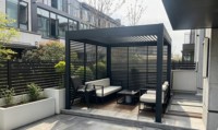 Structure de terrasse motorisée en aluminium à lames orientables, imperméable, pour jardin, piscine, bioclimatique, abri de jardin, gazebo