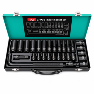 XTUOSEN 27 Pcs 1/2 In Impact Socket <b>Set</b> Industrial Grade High Carbon Steel Hex Socket Wrench <b>Tool</b> Kit For Auto <b>Mechanical</b> Repair - Product Image 1