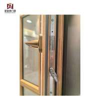 Ventana Abatible Moderna de Bajo Costo, Serie 92, de Aleación de Aluminio, Apertura Horizontal, Ventana de Madera Revestida de Aluminio Pasivo, Doble