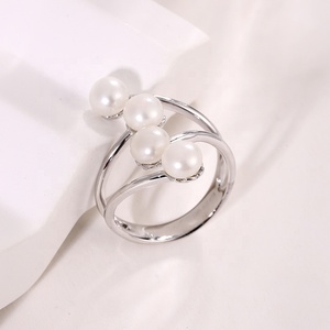 Bague en argent 925 originale KAMMY avec perle d'eau douce naturelle de 5 à 5,5 mm et zircon, bijoux fins - Product Image 3