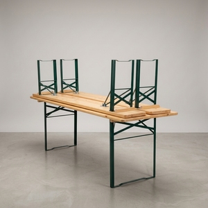 Tavolo da Picnic Robusto per Esterni, Set con Panche <span class=keywords><strong>Pieghevoli</strong></span> per Feste in Giardino, <span class=keywords><strong>Birreria</strong></span> ed Eventi - Product Image 2
