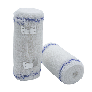 Bandage en crêpe de coton de qualité médicale, hautement élastique, avec clip en aluminium pour pansement, vente en gros d'usine - Product Image 1