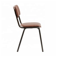 Chaises de salle à manger nordiques contemporaines en cuir synthétique avec pieds et dossier en métal pour salle à manger, bureau à domicile et centre commercial