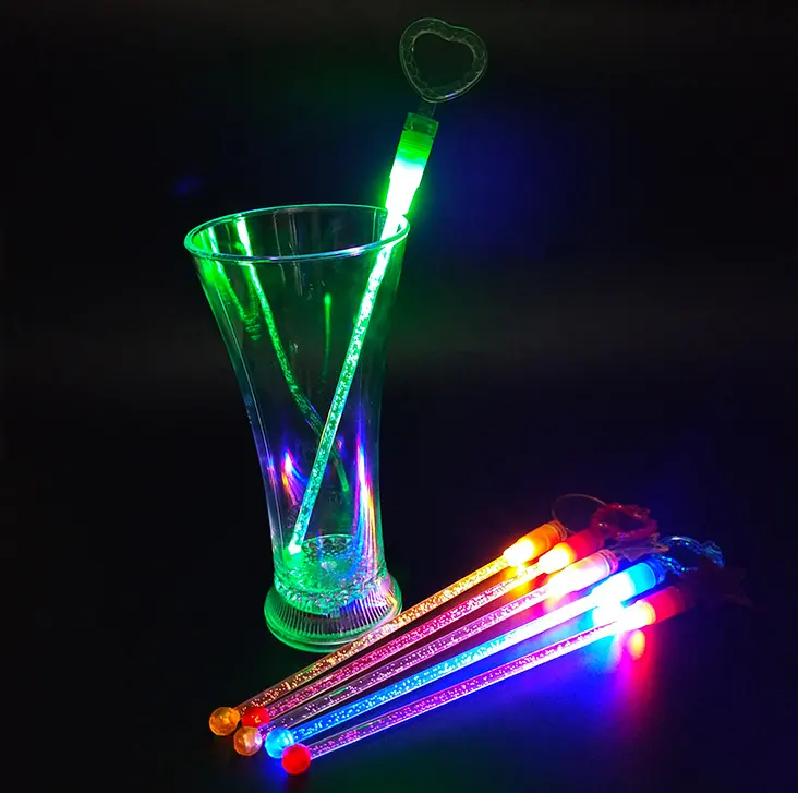 Grosir Peralatan Bar LED Pengaduk Pengocok Koktail Cahaya Akrilik untuk Alat Peraga Minuman Bar