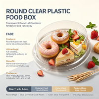 Boîtes à gâteaux ovales en plastique PET transparent empilables de qualité supérieure, avec couvercle en dôme transparent, pour desserts, tiramisu, à emporter