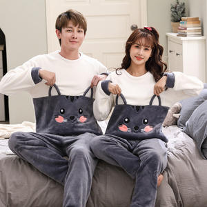 Nuevo Diseño de Pijamas de Franela de Manga Larga para Parejas, Ropa de Dormir Gruesa para Hombre y Mujer - Product Image 6