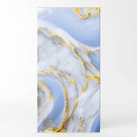 Carrelage en porcelaine Agate Blue Gold 600x1200mm, effet feuille d'or poli brillant, moderne, antidérapant, pour murs et sols, épaisseur 10mm
