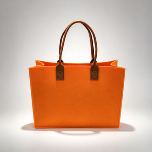 Sacs fourre-tout rectangulaires en feutre 4 couleurs avec poignées marron, sac de shopping léger et structuré, sac pour montre - Product Image 3