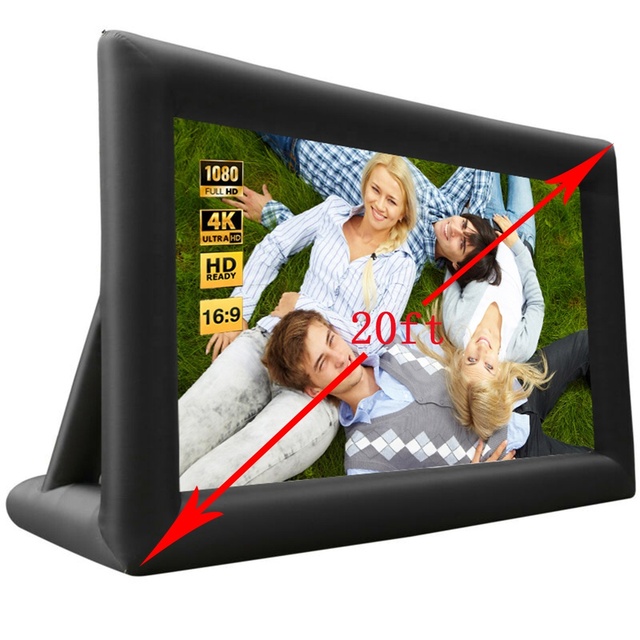 Outdoor Cinema Inflatable Waterproof Projector Movie Screen with Built-In Fan Foldable Design for Party Use