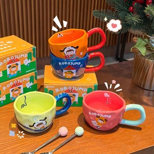 ซูโอมู โรโรจัมพ์แก้วเซรามิก 300 มล. ทนความร้อนพร้อมฝาปิดใช้ในบ้านสำนักงานถ้วยของขวัญคู่รักน่ารัก - Product Image 3